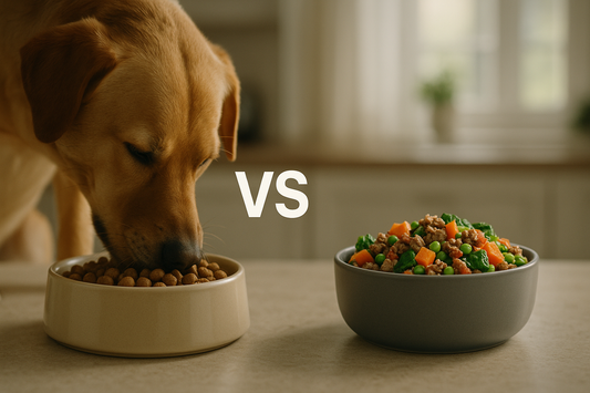 Comparison between kibble and fresh Chef Woof dog food