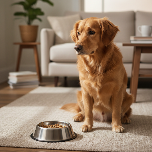 picky dog refusing kibble during stressful routine change